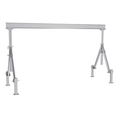 Vestil Aluminum Adjustable Height Gantry Crane w/Adjustable Leveling Option 15 ft. x 8 ft. 4K Silver AHA-4-15-8-ALO